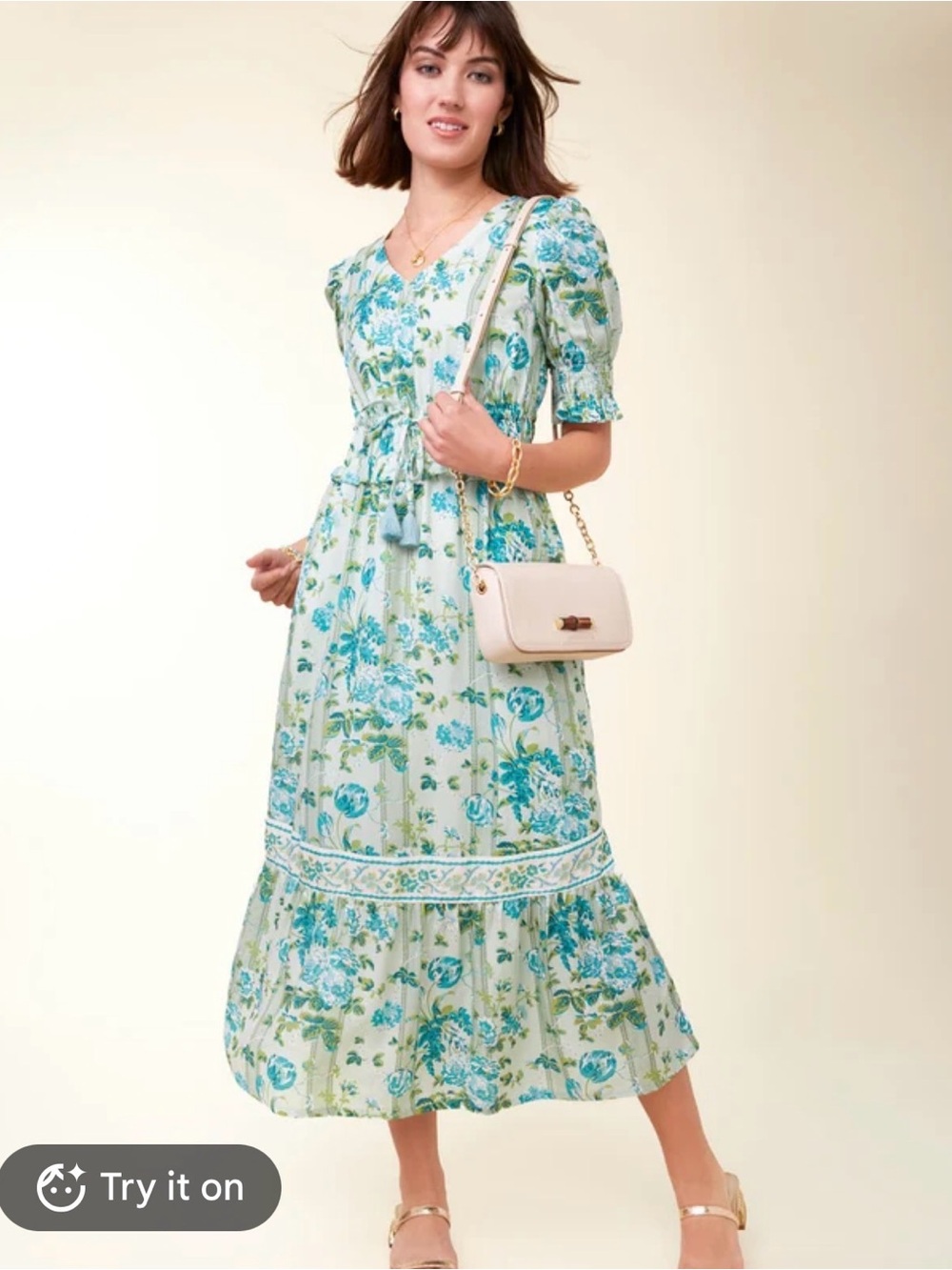 Spartina 449 River Midi Ogeechee Floral Motif Dress NWT